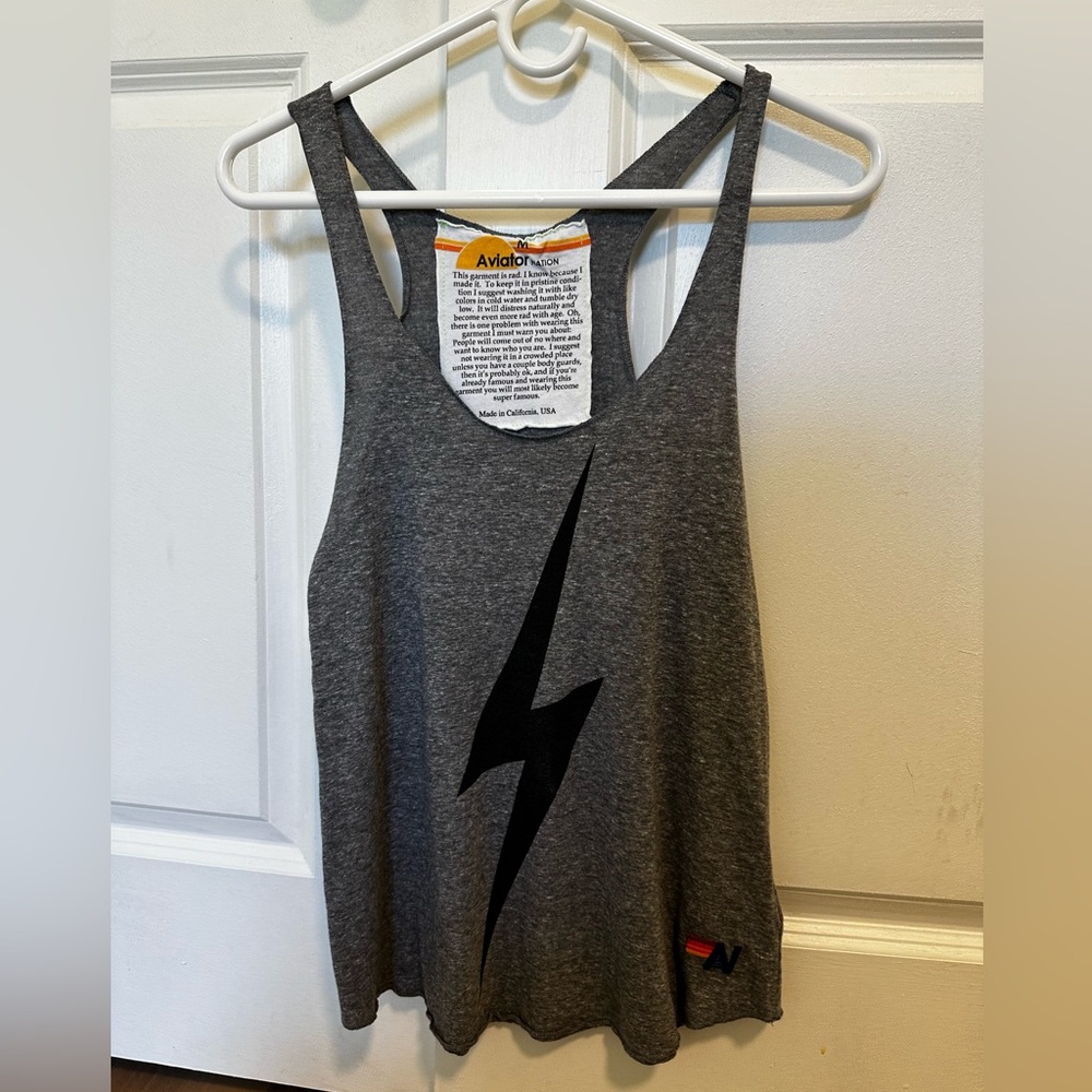 Aviator nation lightning bolt tank sz M